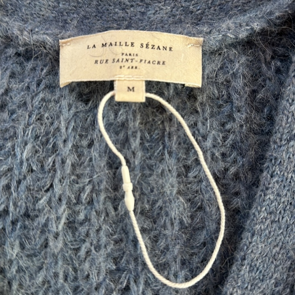 Sezane Basile Cardigan Sweater in Vintage Blue - Picture 7 of 11